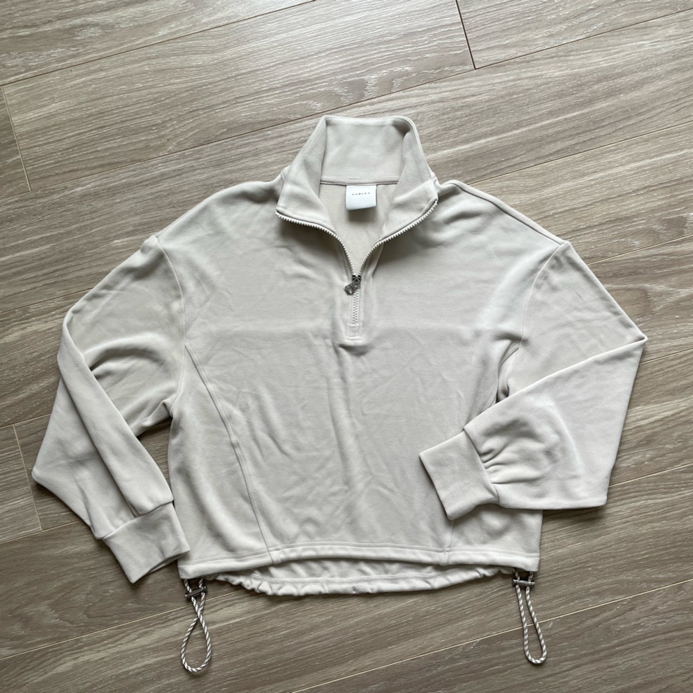 Varley Women’s Half Zip Sweater Drawcord Hem Midlayer Sz S Cream NWOT - Picture 9 of 9